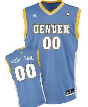 Men & Youth Customized Denver Nuggets Light Blue Jersey-0